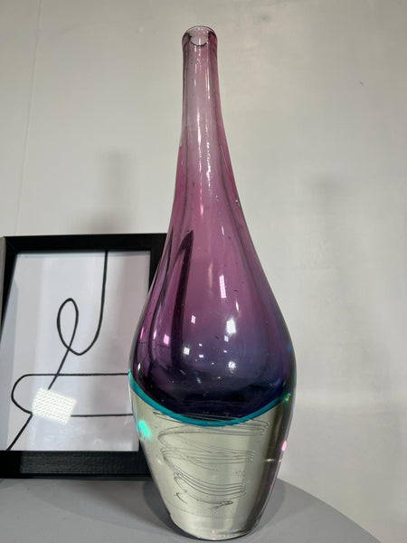 Purple and Blue Streak Decorative Vase